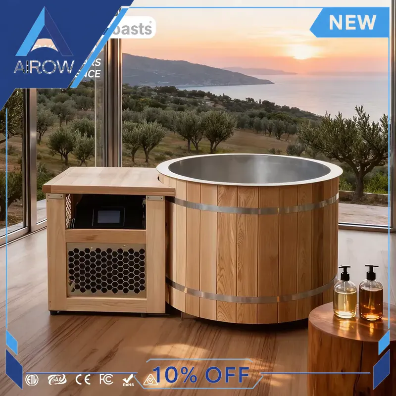 Spa Wellness Gym - 목재 냉수욕조 1HP 냉각기 스틸 아이스