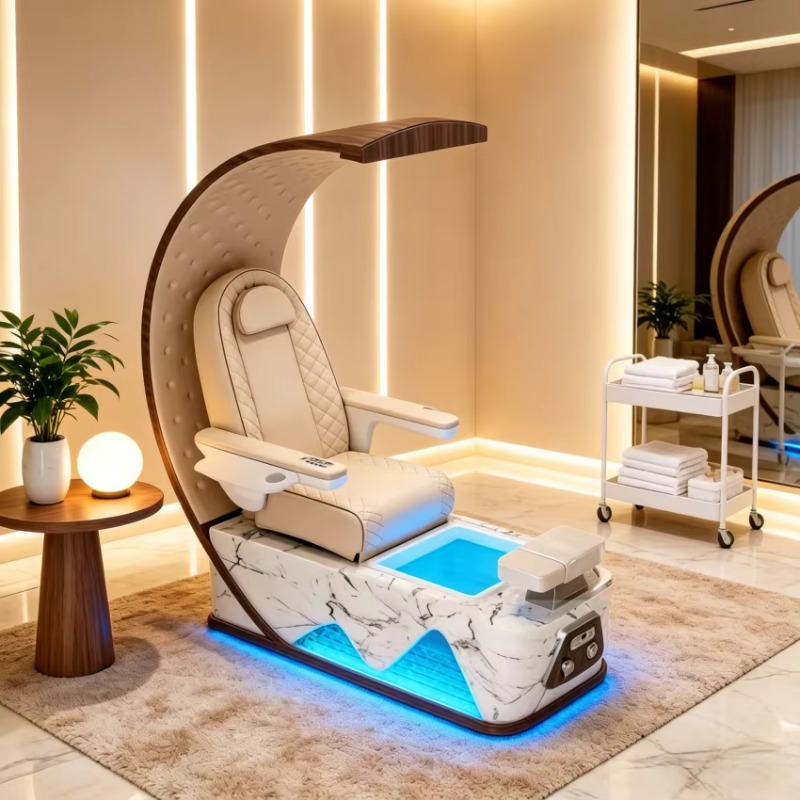럭셔리 전동 페디큐어 마사지 의자, 모던 가죽 스파 풋 - Wellness Spa With Hotel 리뷰 및 가격